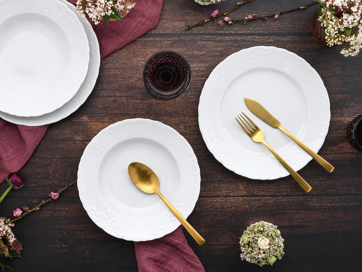 Jedilni Servis Rokoko, 12-Delni - bela, Basics, keramika - Creatable