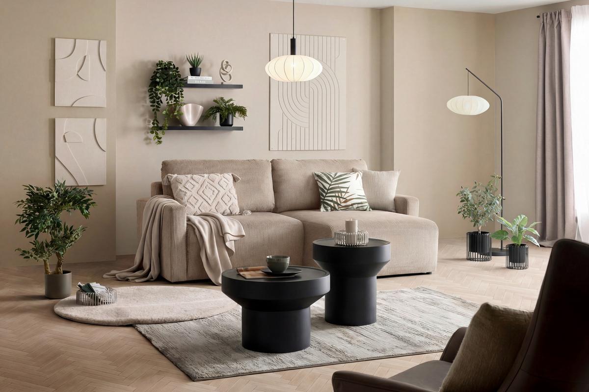 Coltar DAVE -BEST PRICE - taupe, Modern, textil (227/146cm) - Best Price
