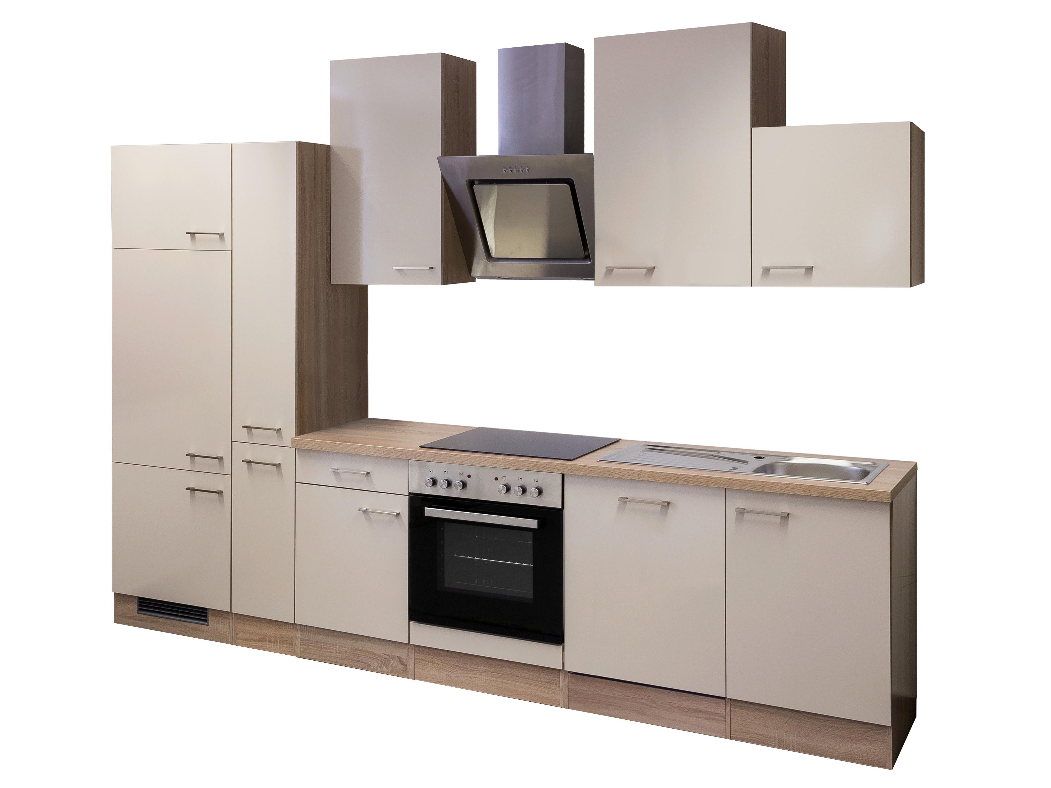 Kuhinjski Blok Z Aparati Nepal, Kašmir, Barva Hrasta - barve nerjavečega jekla/kašmir, Moderno, kovina/leseni material (310cm) - FlexWell