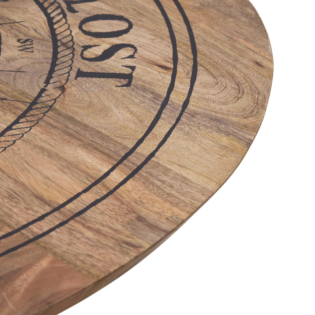 Couchtisch Nevis in Schwarz/Natur - Schwarz/Naturfarben, Natur, Holz/Metall (70/70/45cm) - Based