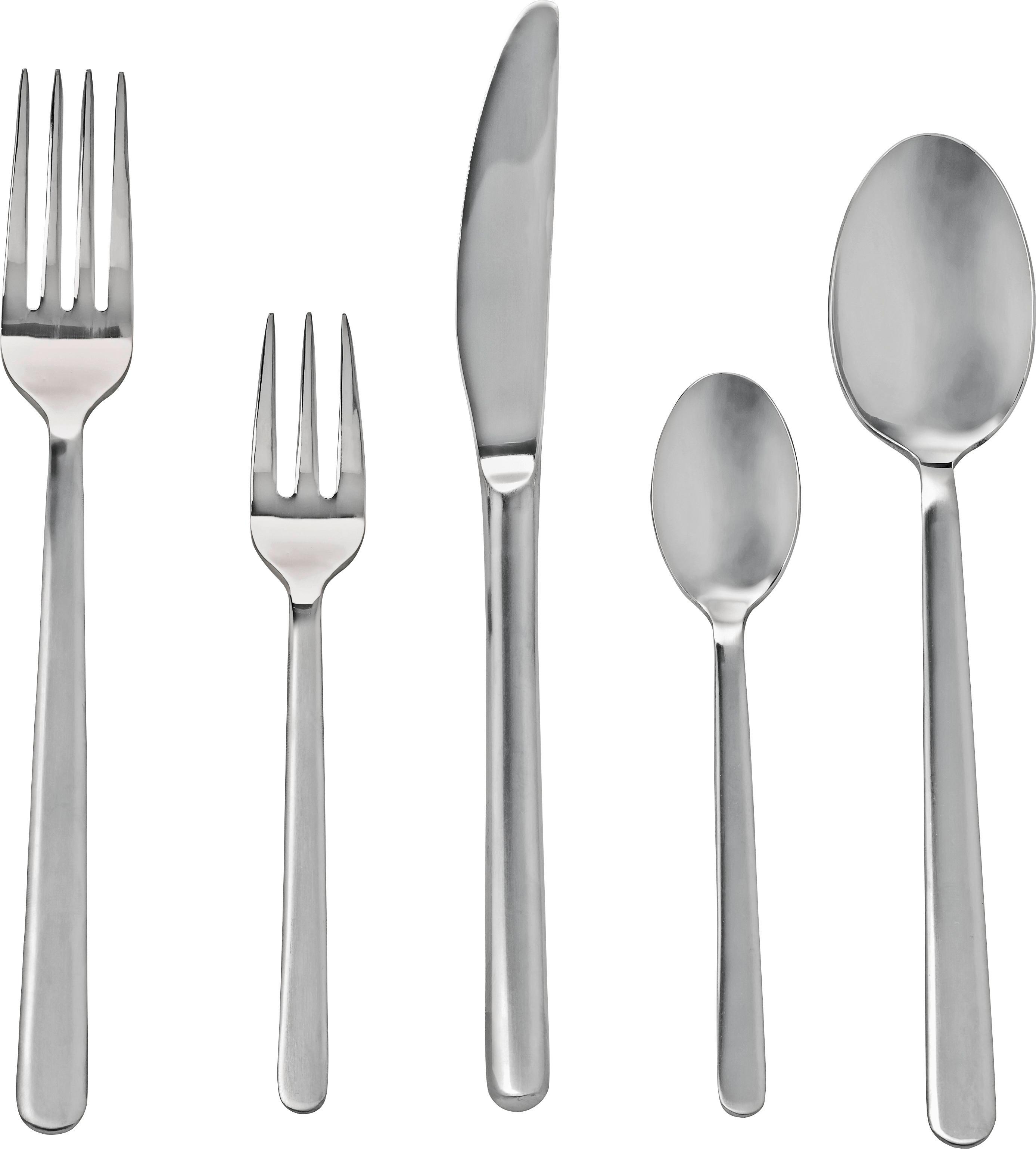 Besteckset Ronda aus Edelstahl, 20-teilig - Konventionell, Metall - Mömax