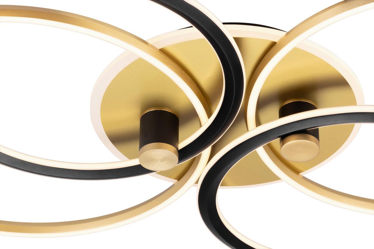LED-Deckenleuchte Rip Goldfarben/Schwarz max. 54 W - Goldfarben/Schwarz, MODERN, Kunststoff/Metall (110/72/11cm)