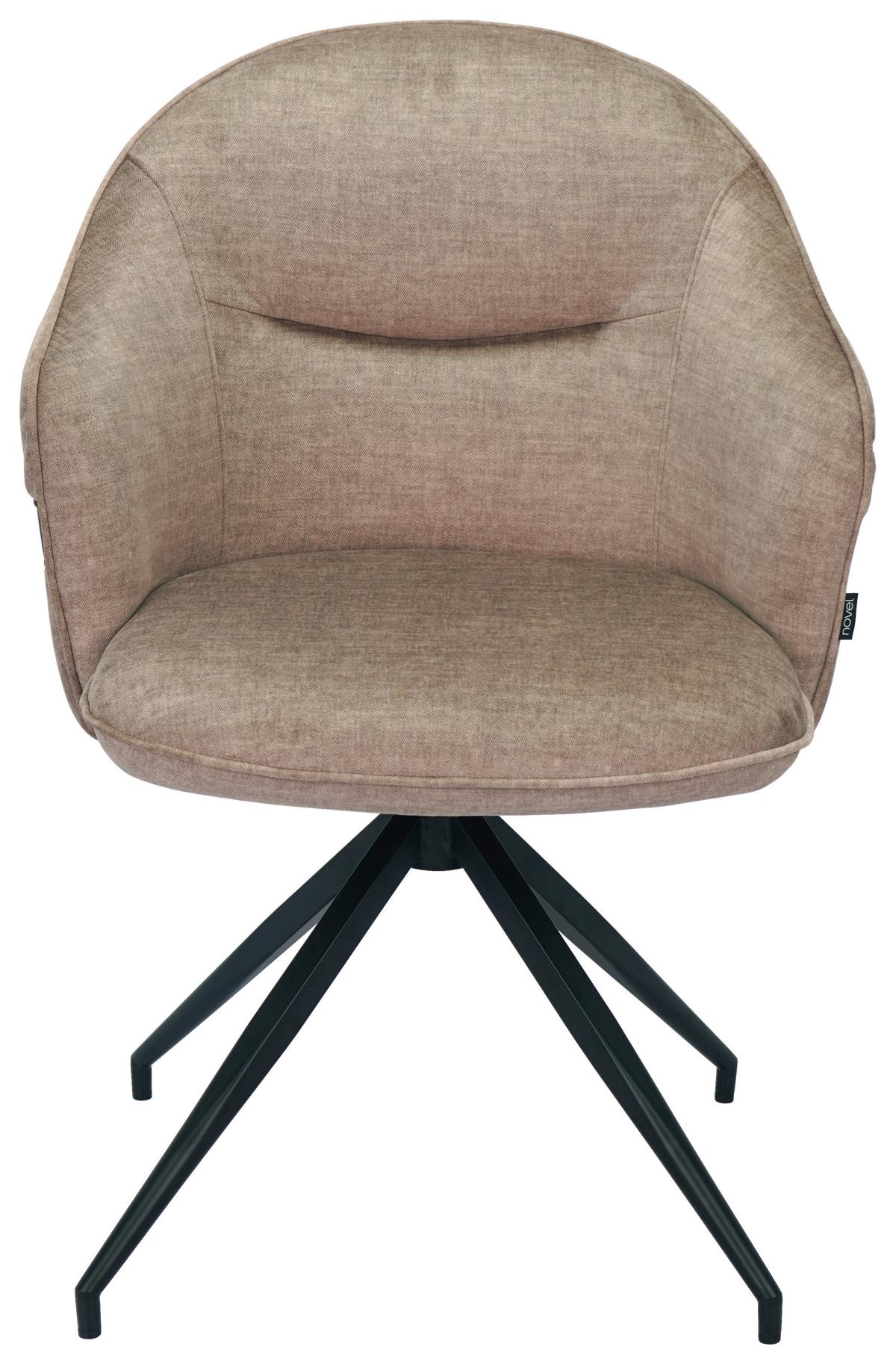 KRZESŁO VOGUE - czarny/cappuccino, Design, metal/tkanina (63/83/63cm) - Novel