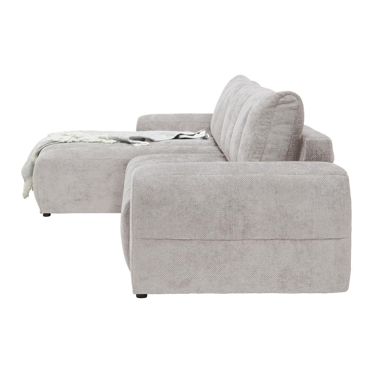 Wohnlandschaft Bolonia Creme - Schwarz Hochglanz/Creme, MODERN, Textil/Metall (166/93/273cm) - Mömax