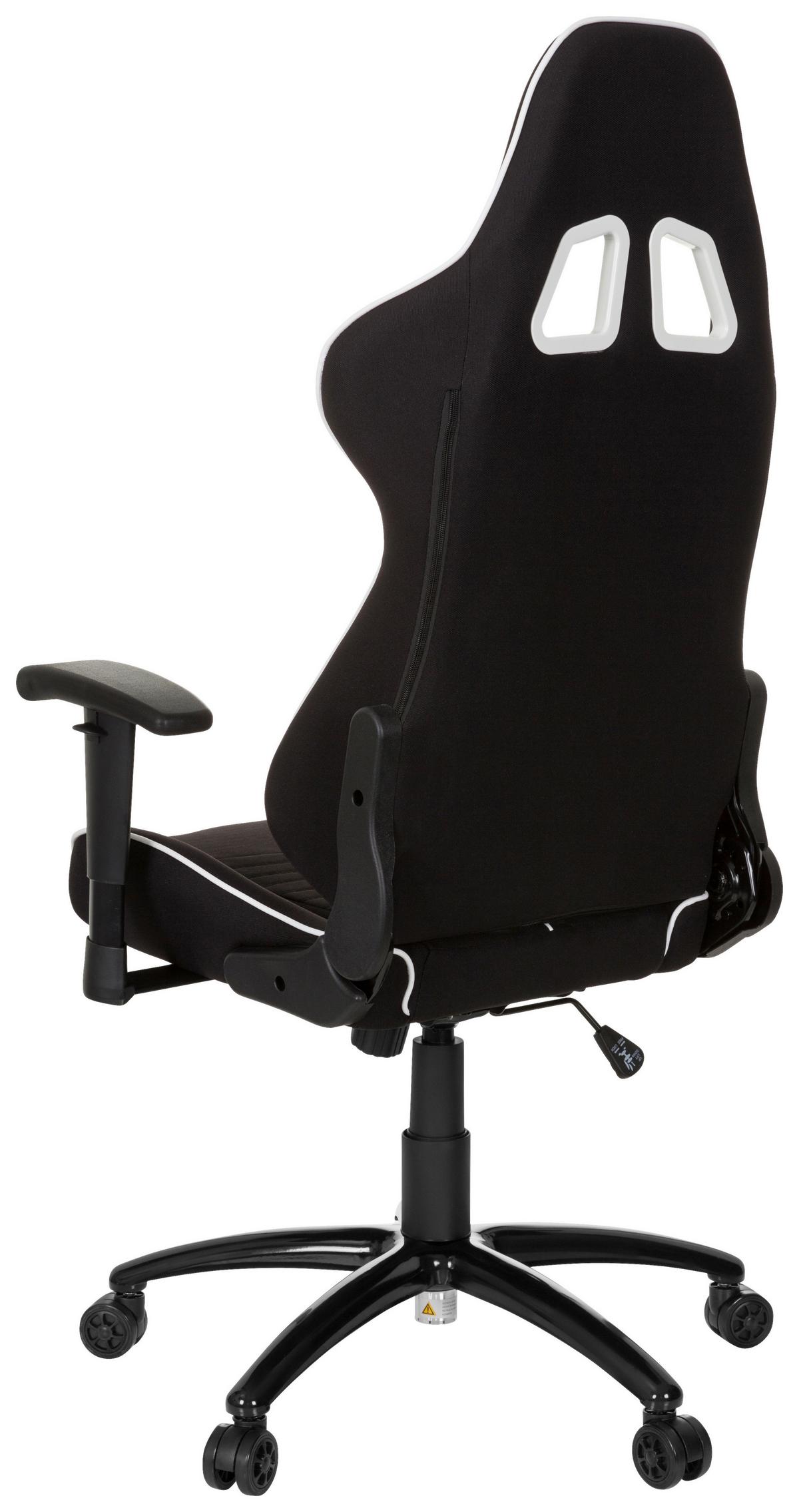 Gaming Stol League Pro I, Črna, Bela - črna/bela, Moderno, kovina/umetna masa (72/138/63cm) - MID.YOU