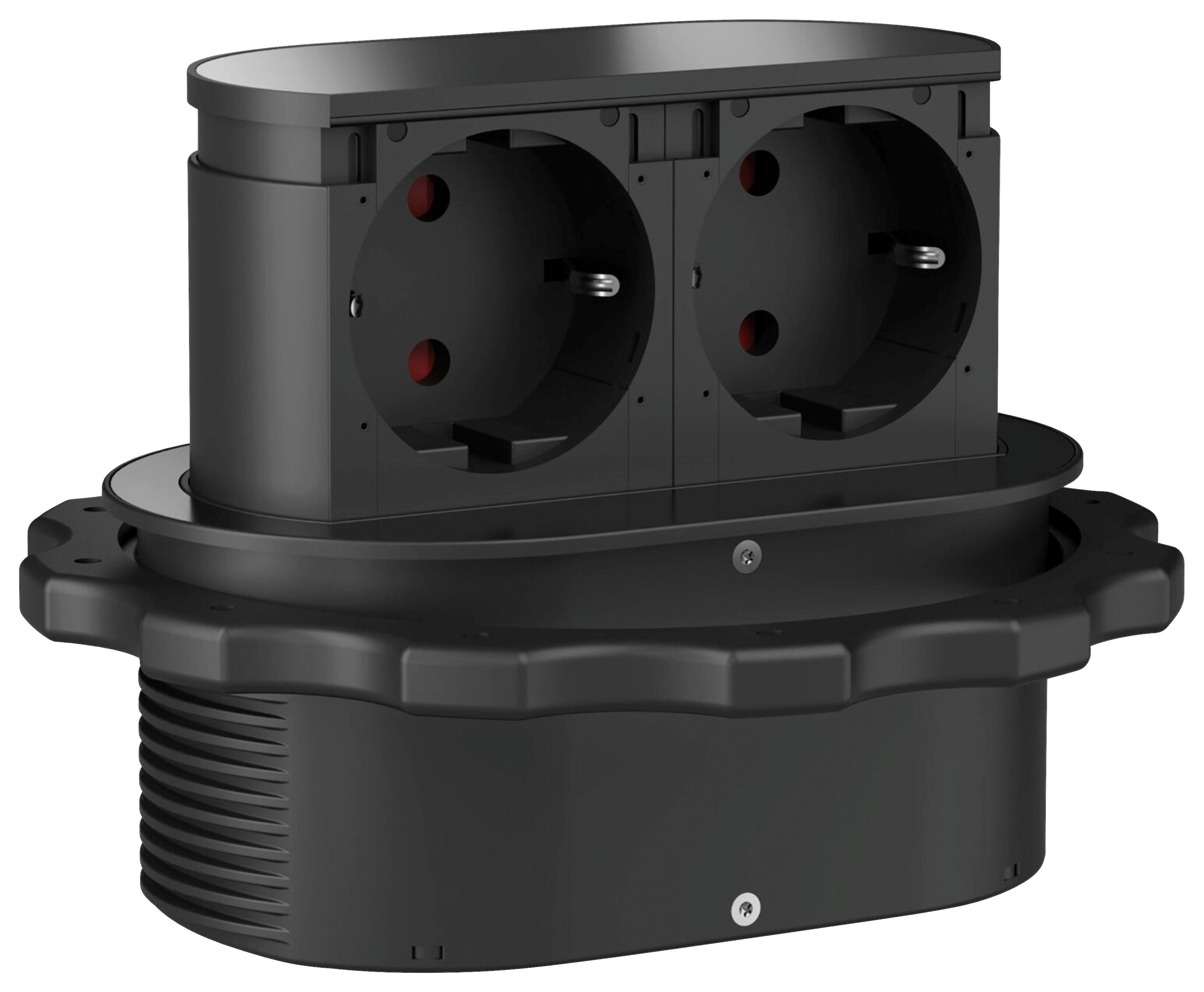 Steckdosenelement 103381119 in Schwarz - Schwarz (11,5/5/7cm)