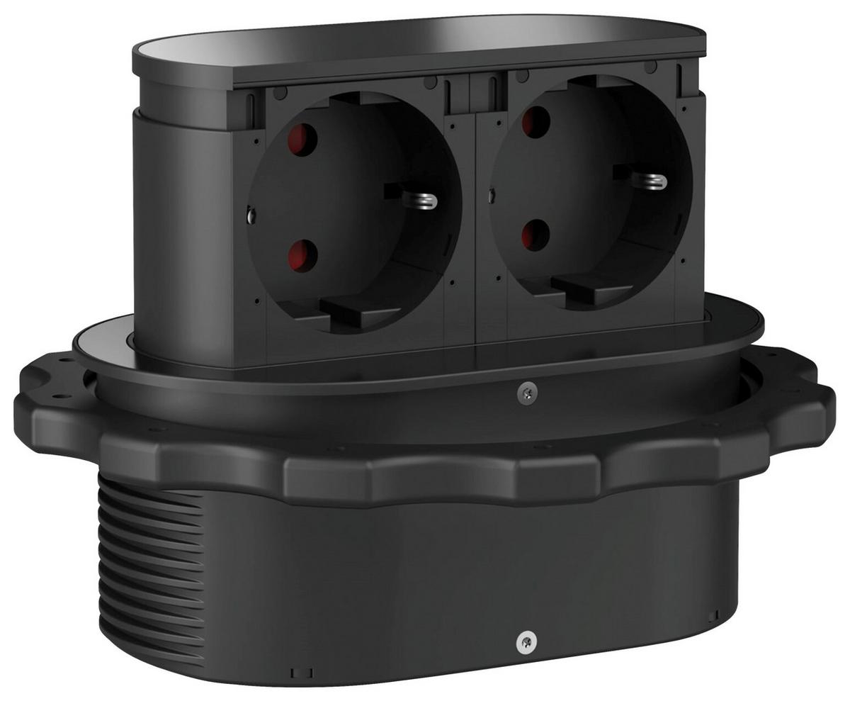 Steckdosenelement 103381119 in Schwarz - Schwarz (11,5/5/7cm)