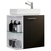 MEUBLE-LAVABO HAUSA - Weiss/Anthrazit, Modern, Glas/Keramik (52cm) - MID.YOU