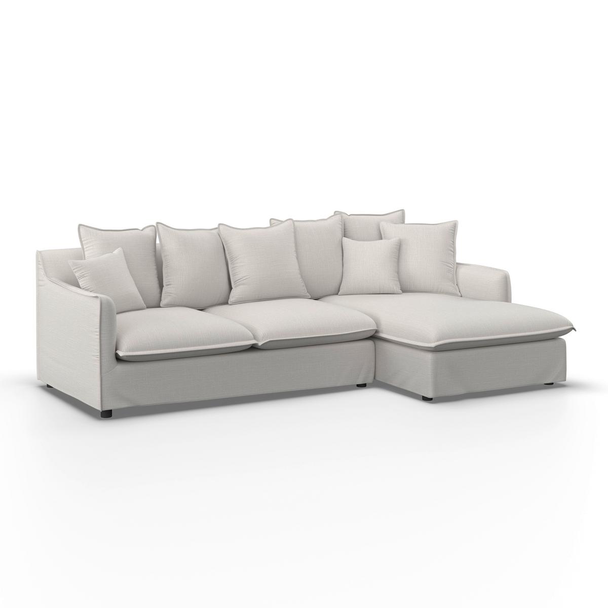 Sarokkanapé Elia - natúr, Modern, textil/fa (265/84/158cm) - Bessagi Home