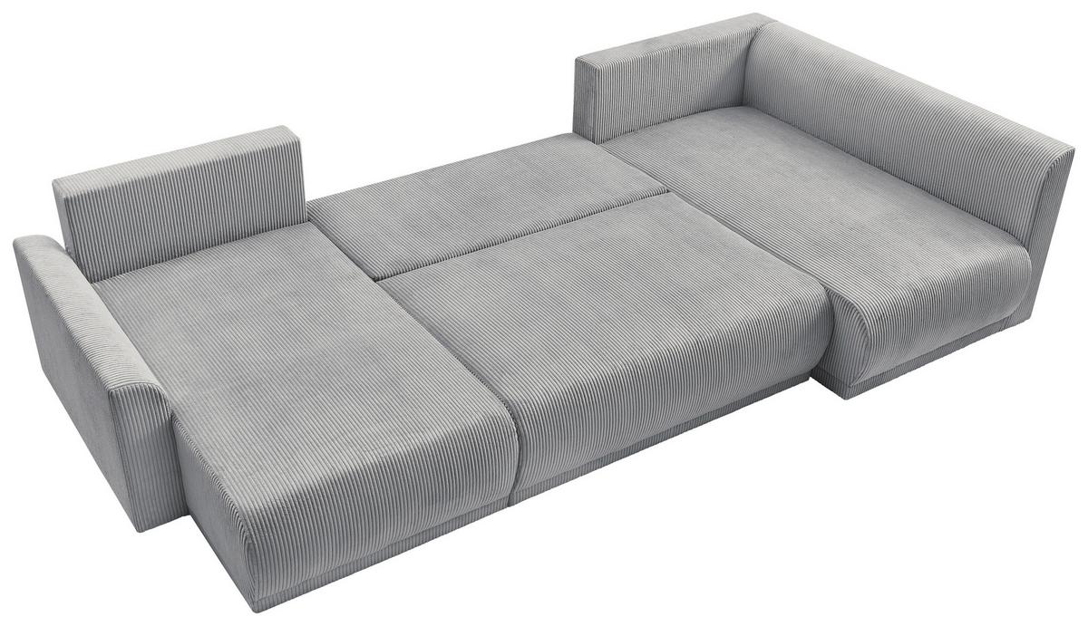 Coltar KIM U - gri, Modern, lemn (146/313/160cm) - Modern Living
