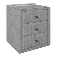 Nočna Omarica Brisbane, Siva - siva, Trend, umetna masa/steklo (49,5/56,5/46cm) - Premium Living