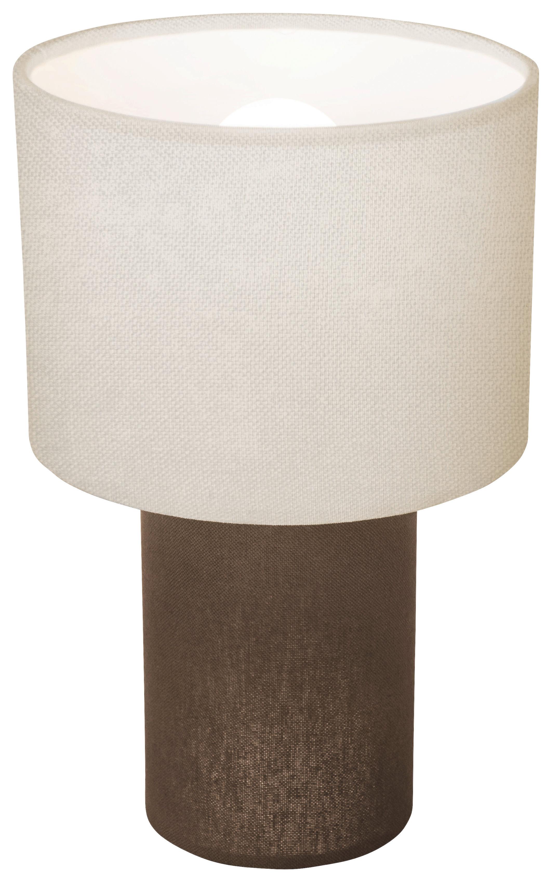 Tischleuchte Bulgi 1 max. 25 Watt - Graubraun/Naturfarben, Konventionell, Kunststoff/Textil (20/30cm)