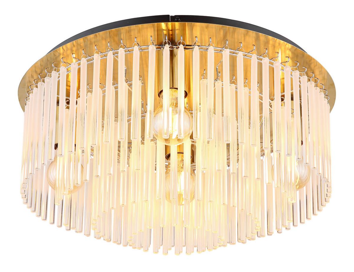 DECKENLEUCHTE 15698D1M - Klar/Goldfarben, Konventionell, Glas/Metall (50/25cm) - Globo