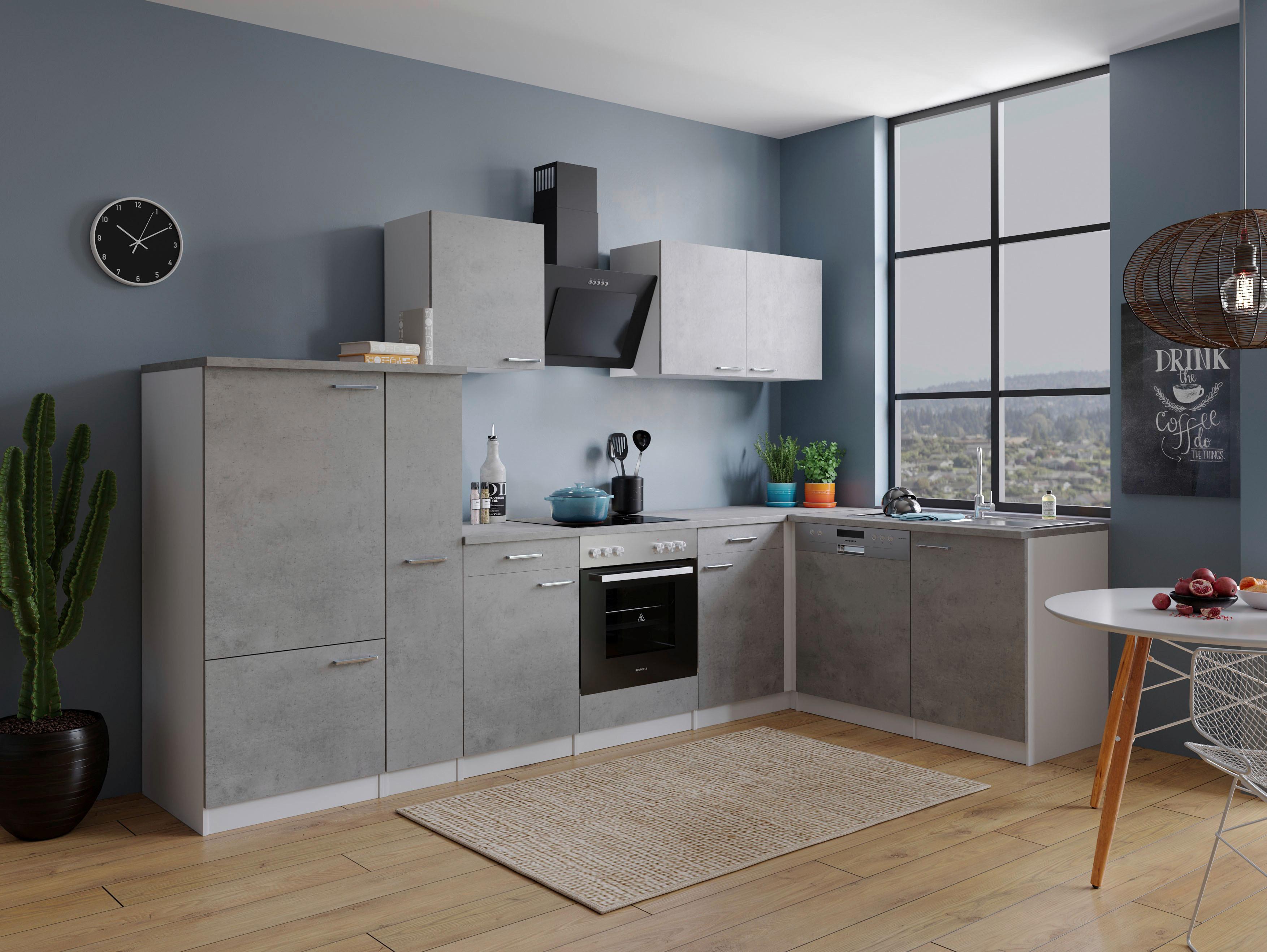 Kotna Kuhinja Z Aparati Malia, 310x172cm - barve nerjavečega jekla/siva, Basics, kovina/leseni material (310/172cm) - Respekta