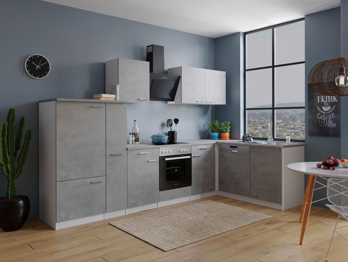 Kotna Kuhinja Z Aparati Malia, 310x172cm - barve nerjavečega jekla/siva, Basics, kovina/leseni material (310/172cm) - Respekta