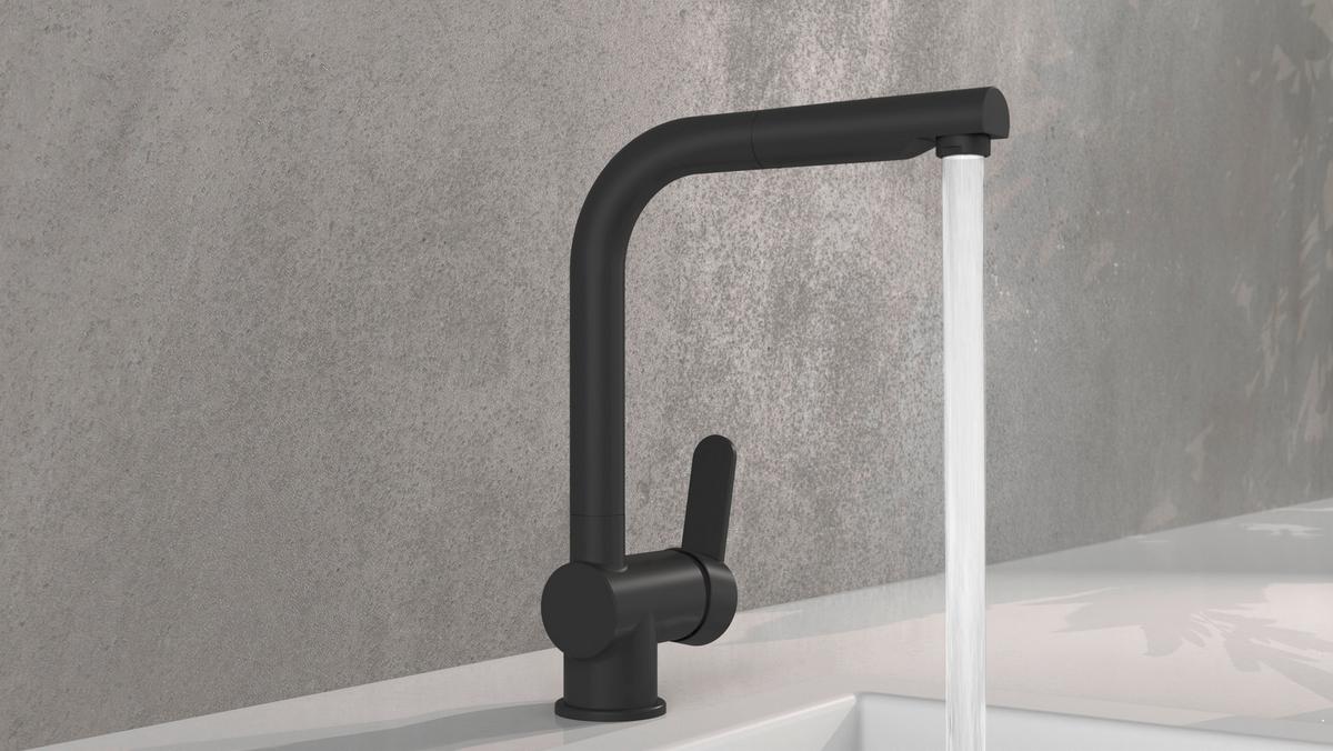 Küchenarmatur London in Schwarz - Schwarz, Metall (30cm) - Schütte