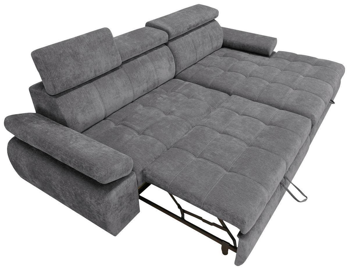 Coltar VEGAS - gri închis, Design, lemn/textil (294/173cm) - Modern Living