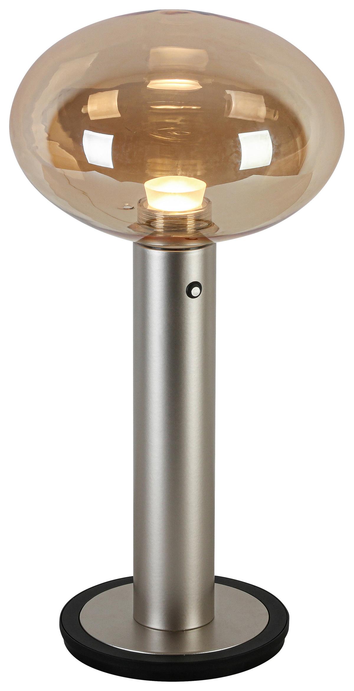 Tischleuchte Siop Bernsteinfarben max. 5 Watt - Champagner/Bernsteinfarben, MODERN, Glas/Kunststoff (20/20/38,5cm)