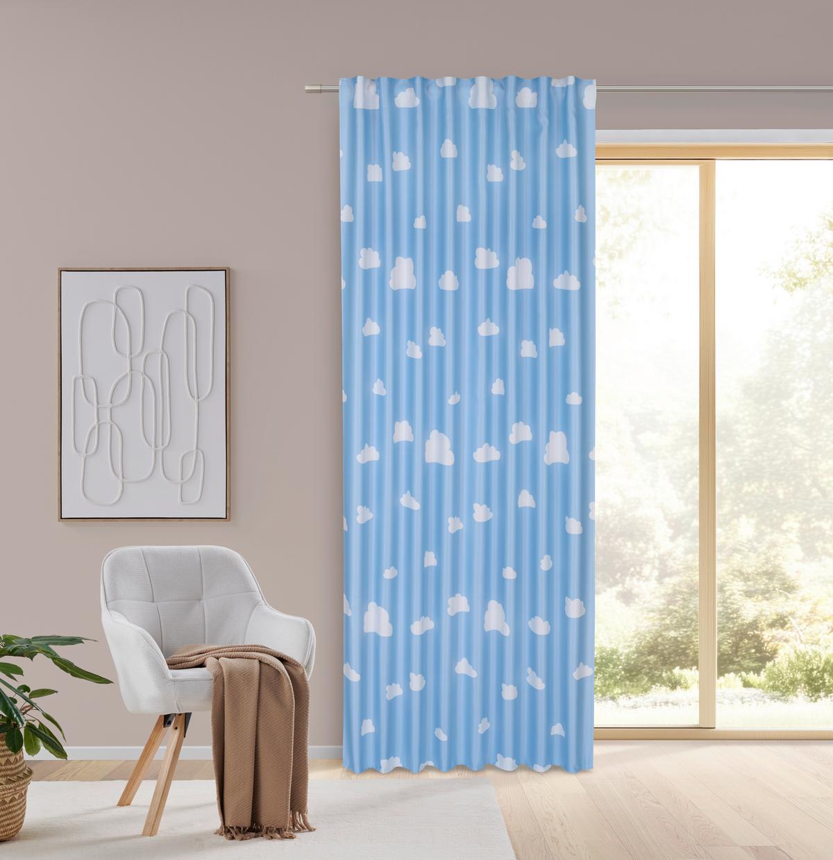 Draperie opacă Oscar - albastru, Konventionell, textil (135/245cm) - Mömax
