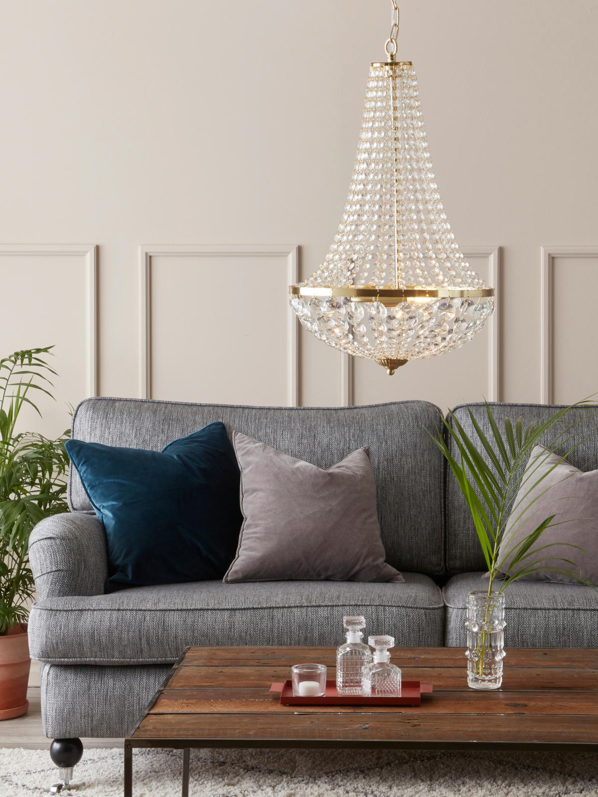 Kronleuchter Gränsö max. 40 Watt - Goldfarben, Basics, Glas/Metall (40/40/55cm) - Markslöjd