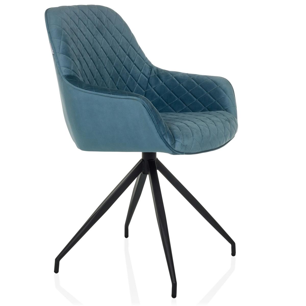 Naslanjač Elverum, Modrosiva - črna/modrosiva, Moderno, kovina/tekstil (58/87/57cm) - MID.YOU