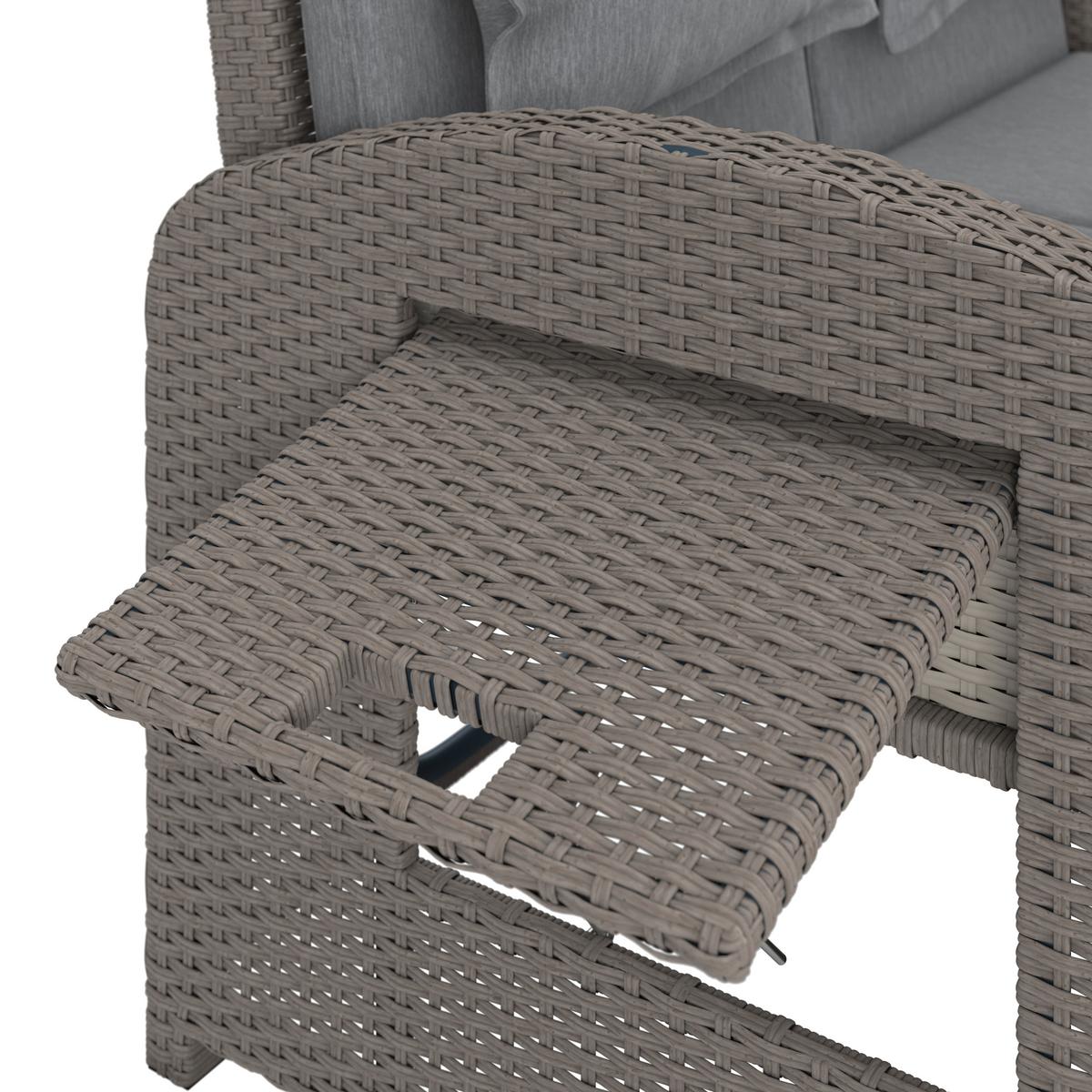 SOFA TARASOWA HAVANNA - szary, Modern, tworzywo sztuczne/metal (126/110/95/30,5/82/64cm) - Ambia Garden