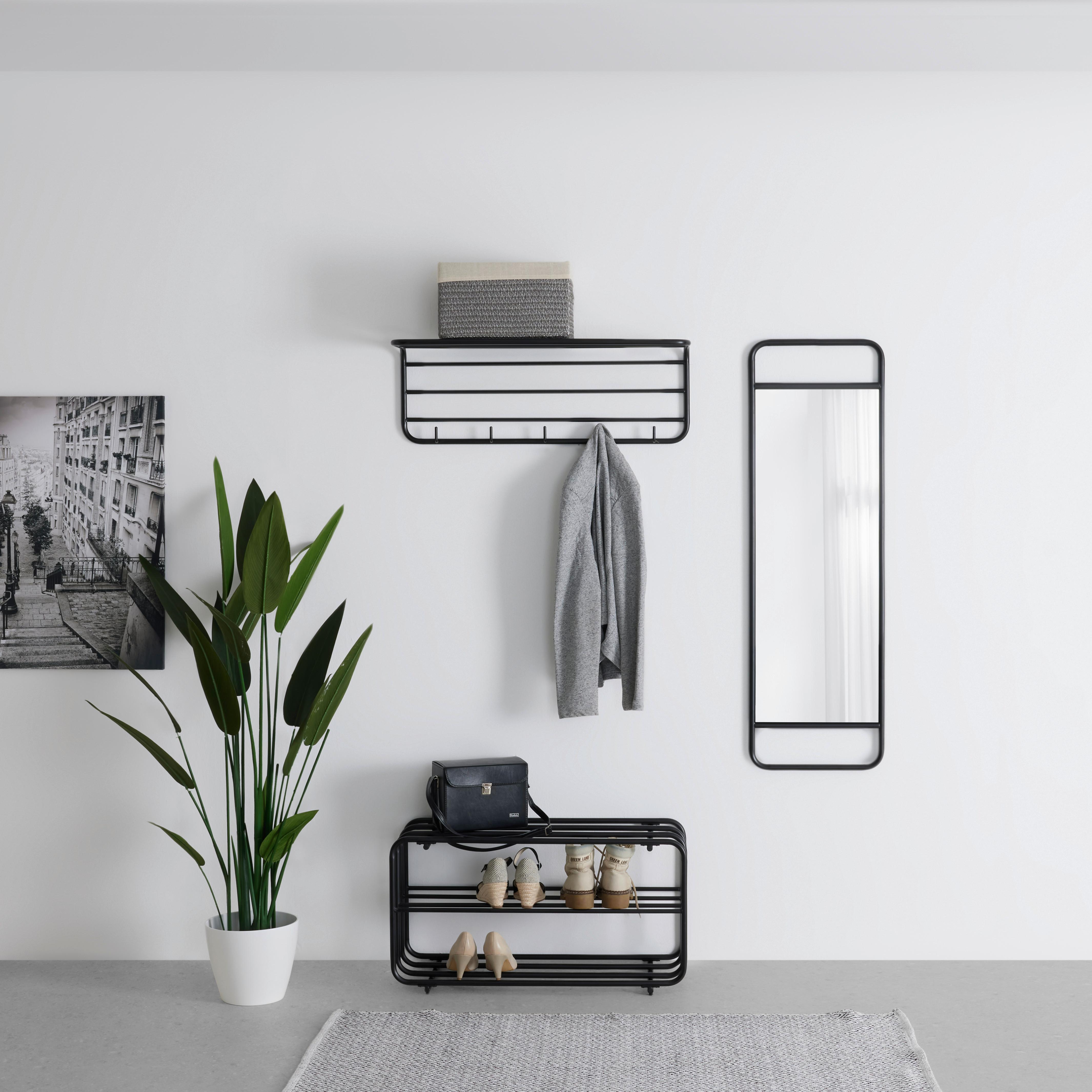 Schuhregal Pipe Schwarz - Schwarz, Modern, Metall (80/42/30cm) - Mömax