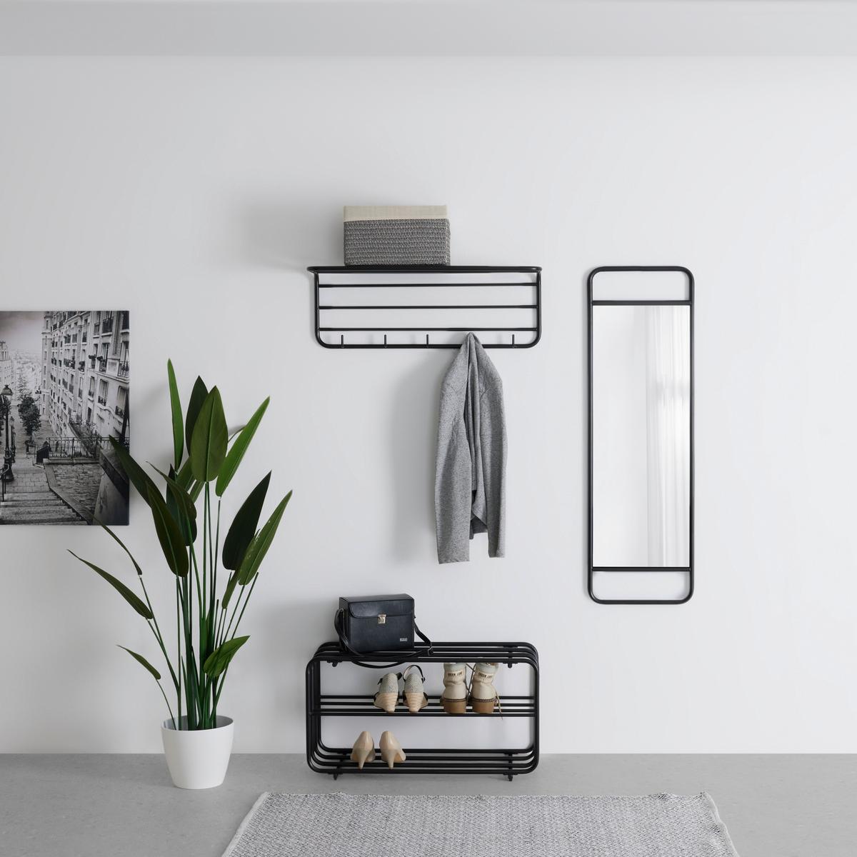 Schuhregal Pipe Schwarz - Schwarz, MODERN, Metall (80/42/30cm) - Mömax