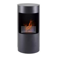 Ethanolkamin Jonas Schwarz Metall/Glas Freistehend - Schwarz, MODERN, Glas/Metall (40/82/40cm) - Bessagi Home