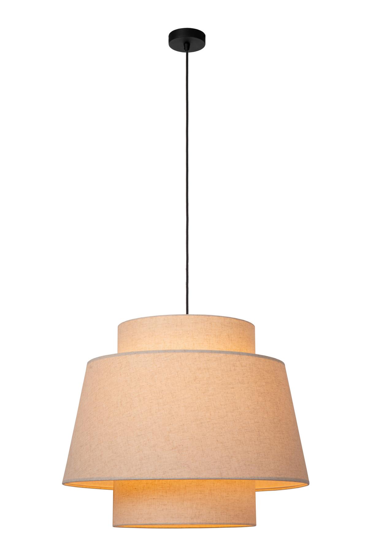LAMPA WISZĄCA 21435/60/38 - TRIBUTE - czarny/biały, Lifestyle, tkanina (60/180cm) - Lucide