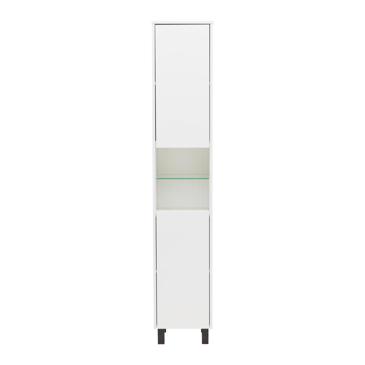 Hochschrank Aida Weiß - Schwarz/Weiß, MODERN, Glas/Holzwerkstoff (35/190/33cm) - Mömax