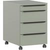 Rollcontainer Ribera Grün - Grün, Modern, Holzwerkstoff/Kunststoff (42/63/60cm) - Premium Living