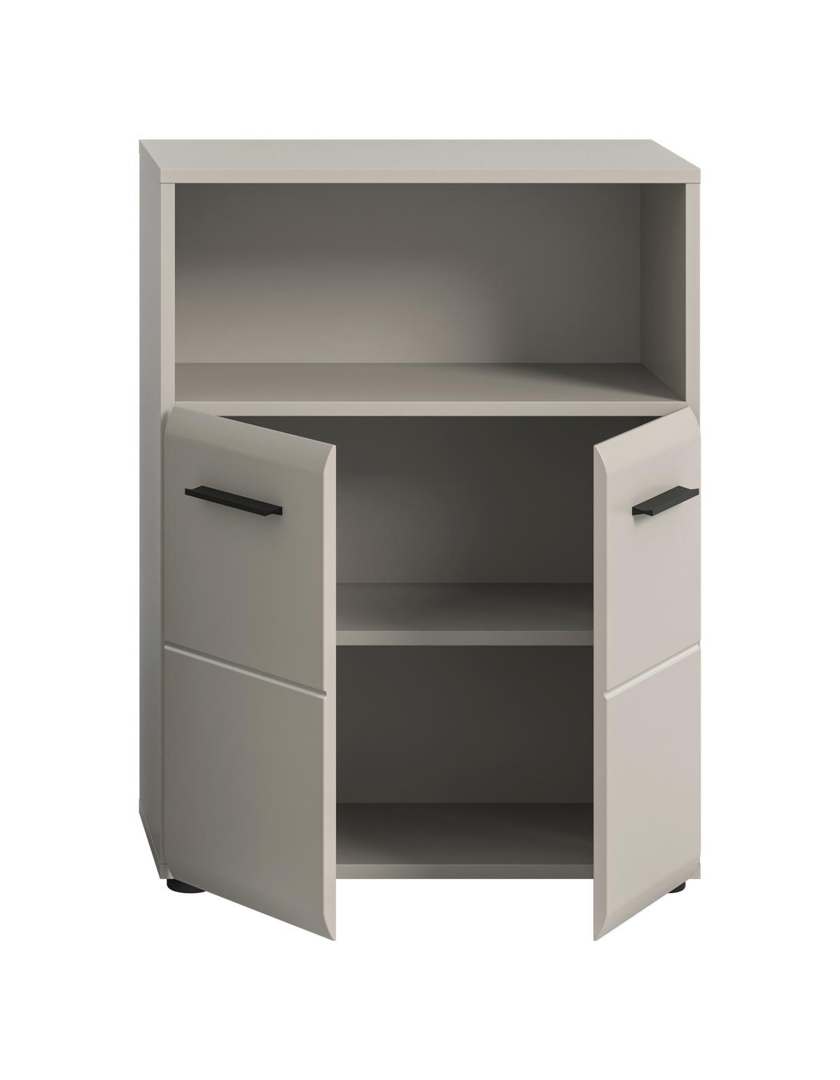 Midischrank Ice Kaschmir - Kaschmir/Schwarz, Trend, Holzwerkstoff/Kunststoff (60/80/30cm) - MID.YOU