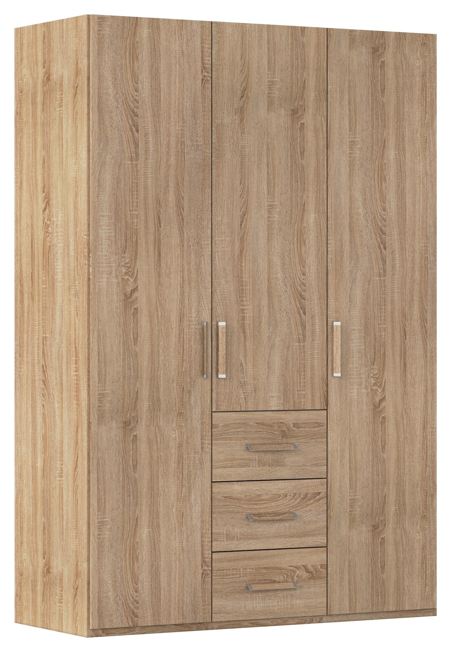 Omara S Klasičnimi Vrati Evelyn, Barva Hrasta - srebrne barve/hrast sonoma, Design, umetna masa/leseni material (151/223/60cm) - Novel