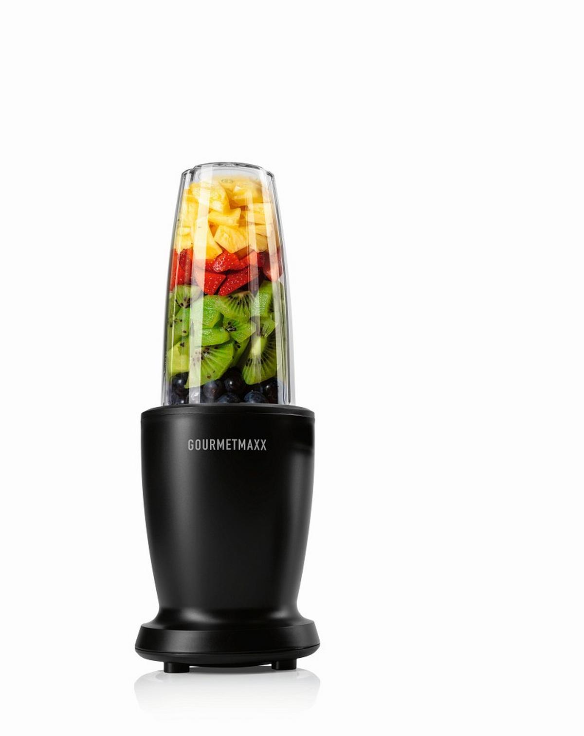 BLENDER DO SMOOTHIE 16821 - czarny/przezroczysty, Basics, tworzywo sztuczne/metal (11,5/11,5/31,8cm) - GOURMETMAXX