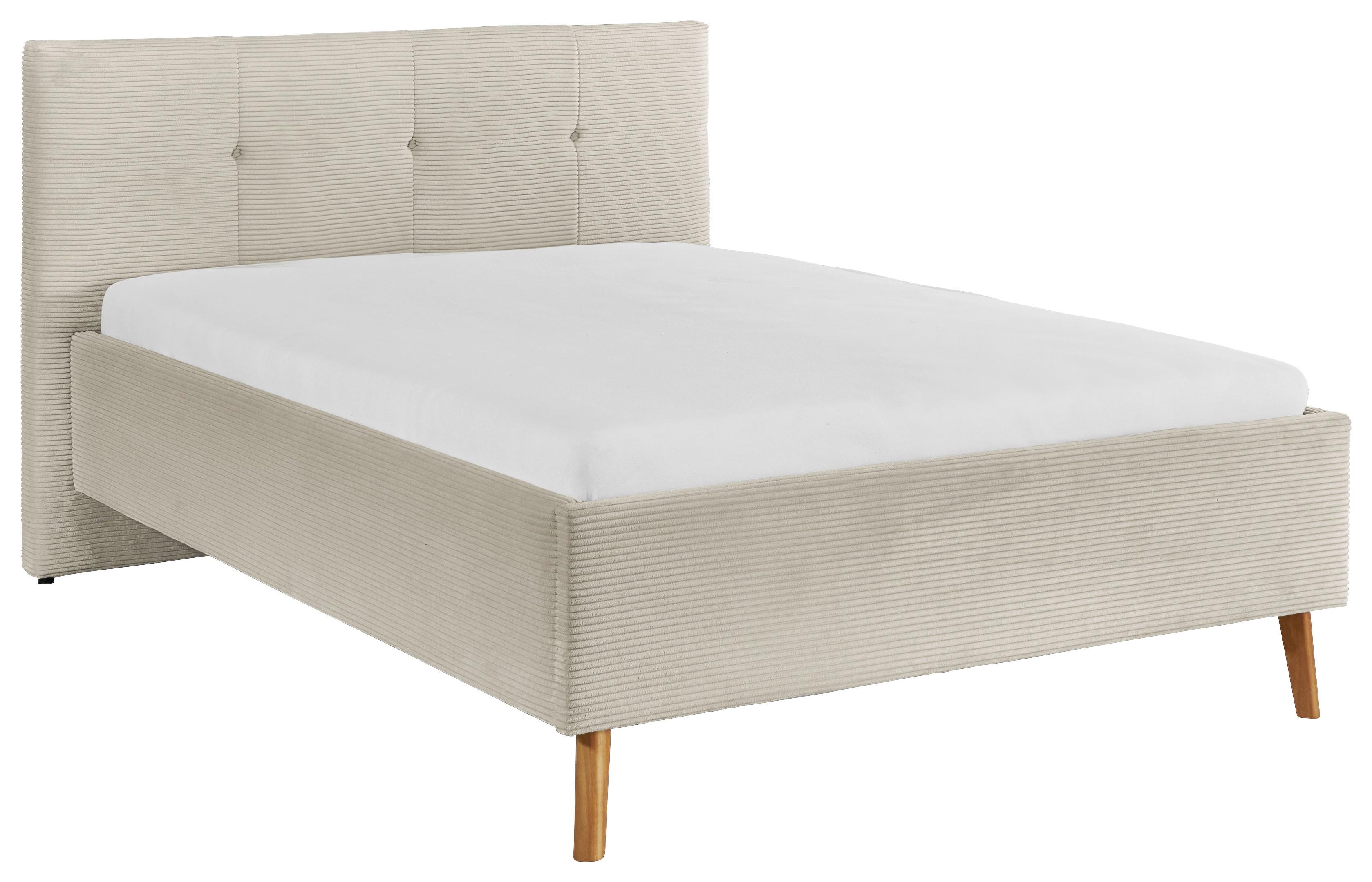 Polsterbett Meila Beige ca. 140x200cm - Birkefarben/Beige, KONVENTIONELL, Holz/Textil (140/200cm) - Premium Living