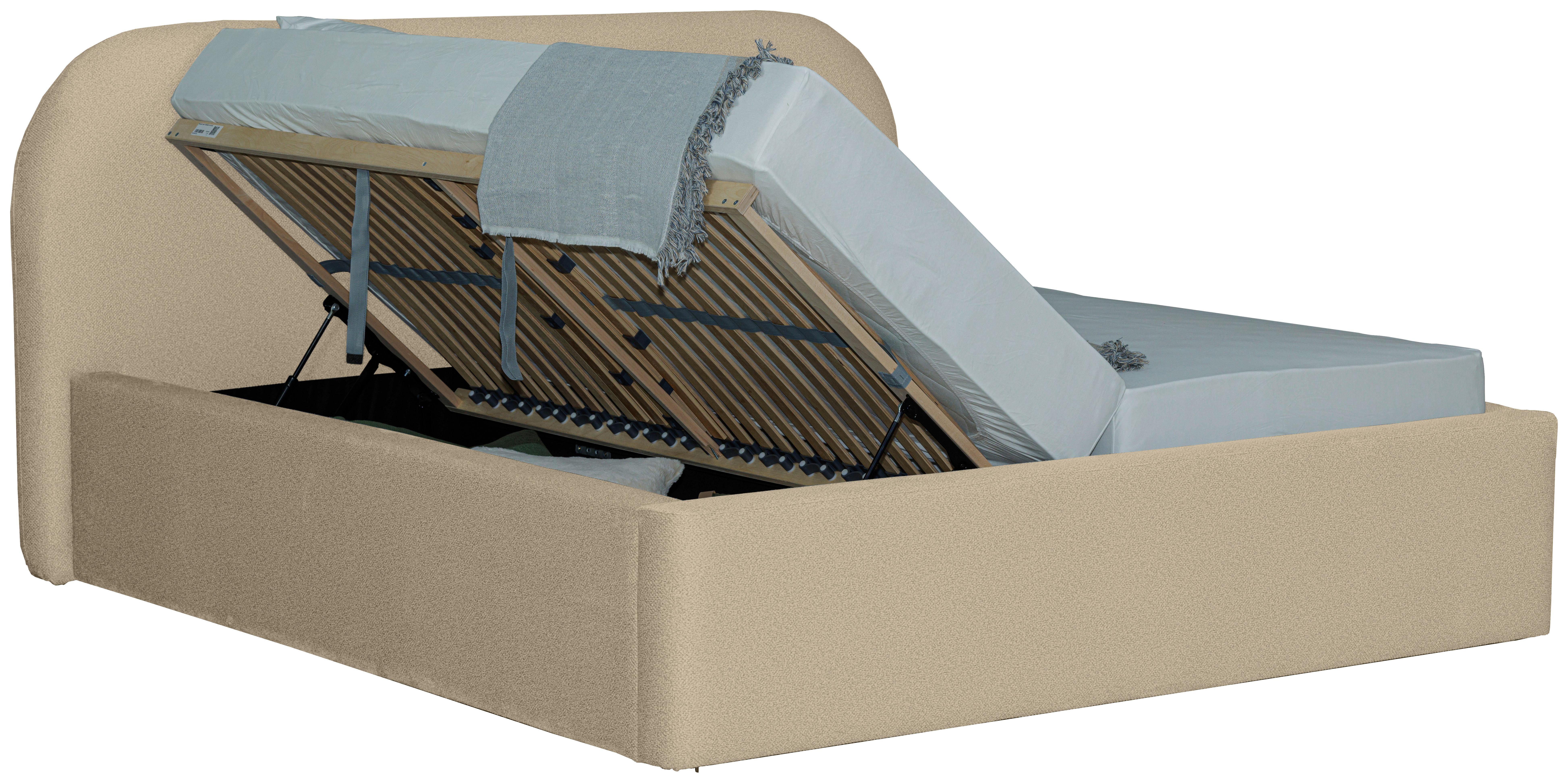 Tapecirani Krevet Bilbao Storage - crna/sivo-bež, Design, drvo/tekstil (180/200cm) - Based
