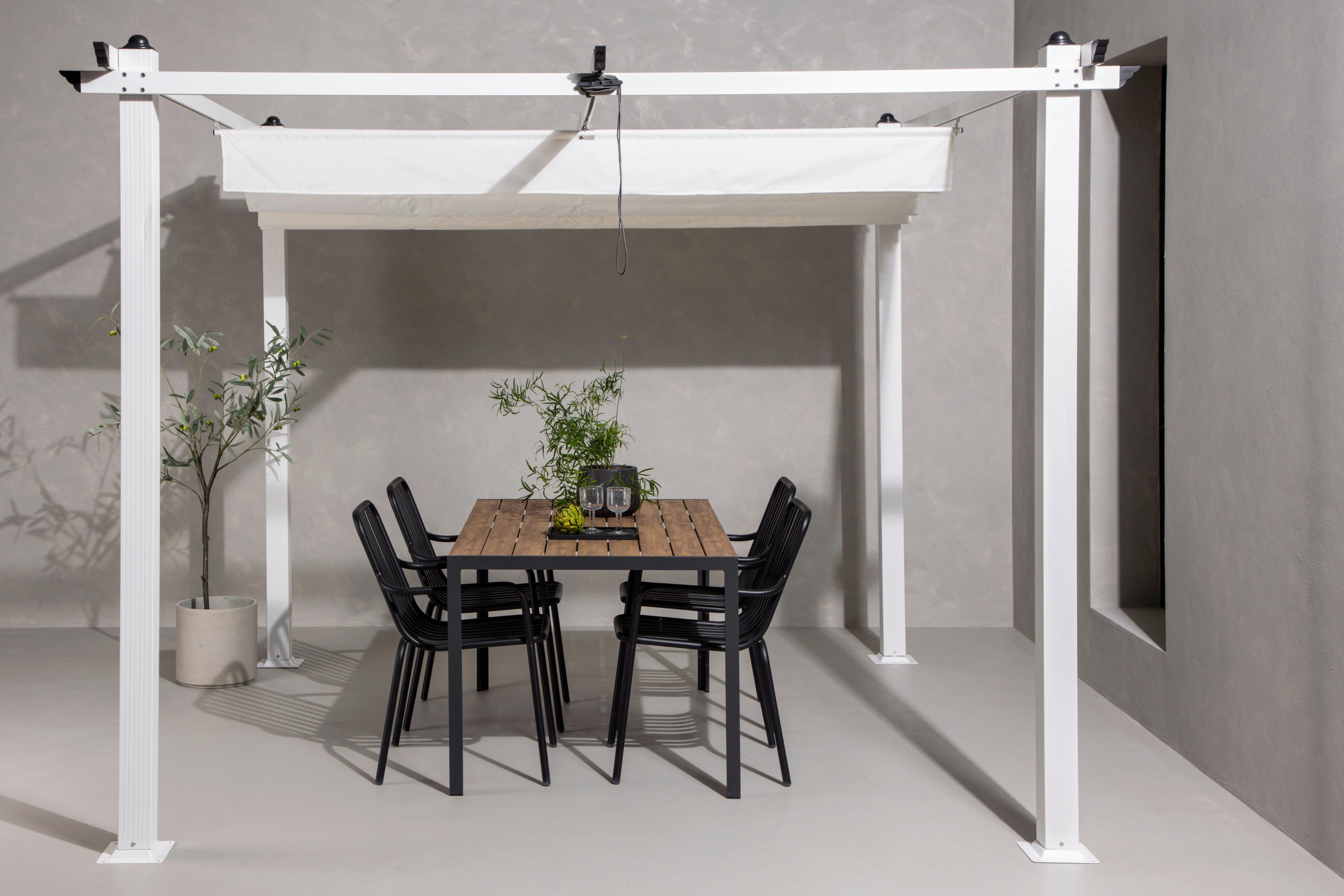 Pergola Lazio ca. 295x248x295 cm Weiß - Weiß, KONVENTIONELL, Textil (295/248/295cm) - Gardenson