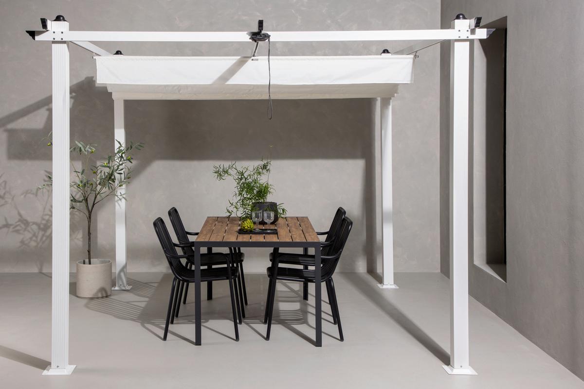 Pergola Lazio ca. 295x248x295 cm Weiß - Weiß, KONVENTIONELL, Textil (295/248/295cm) - Gardenson