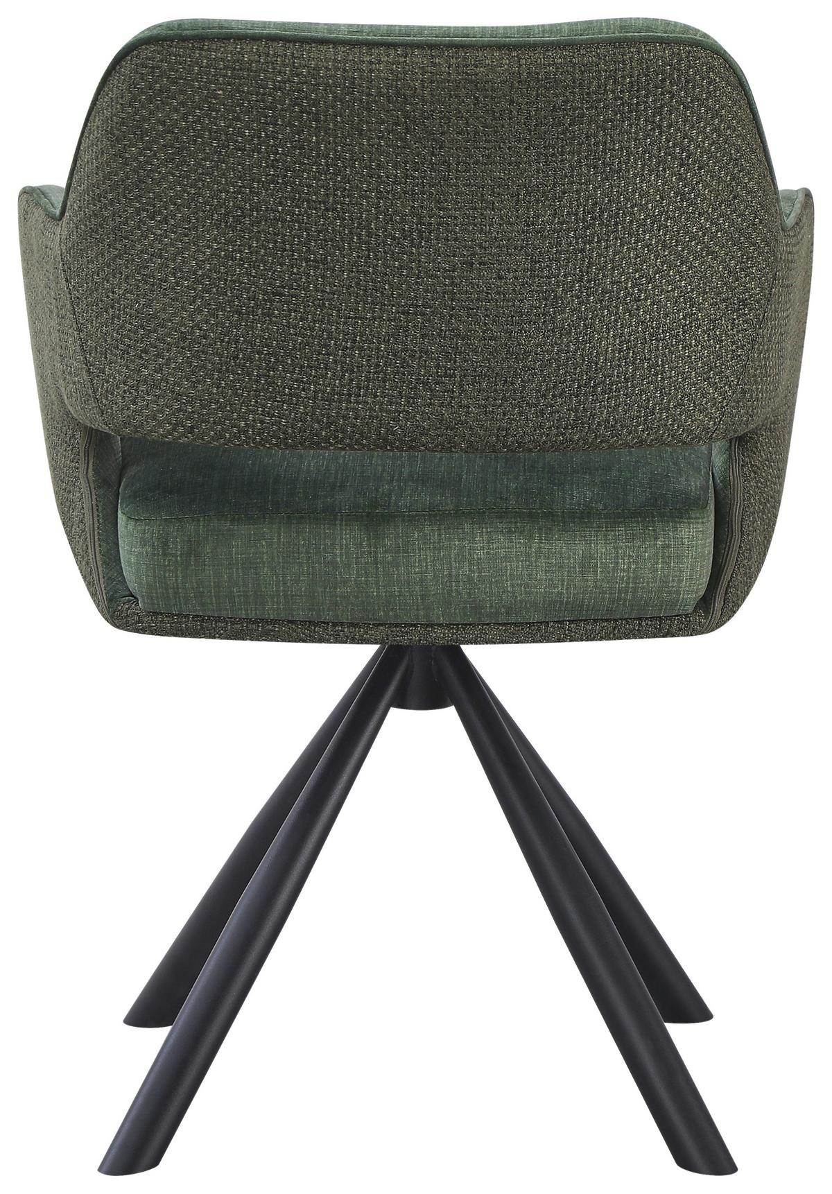 Naslanjač Vanessa, Zelena - črna/zelena, Moderno, kovina/tekstil (61/84,5/60cm) - Mömax