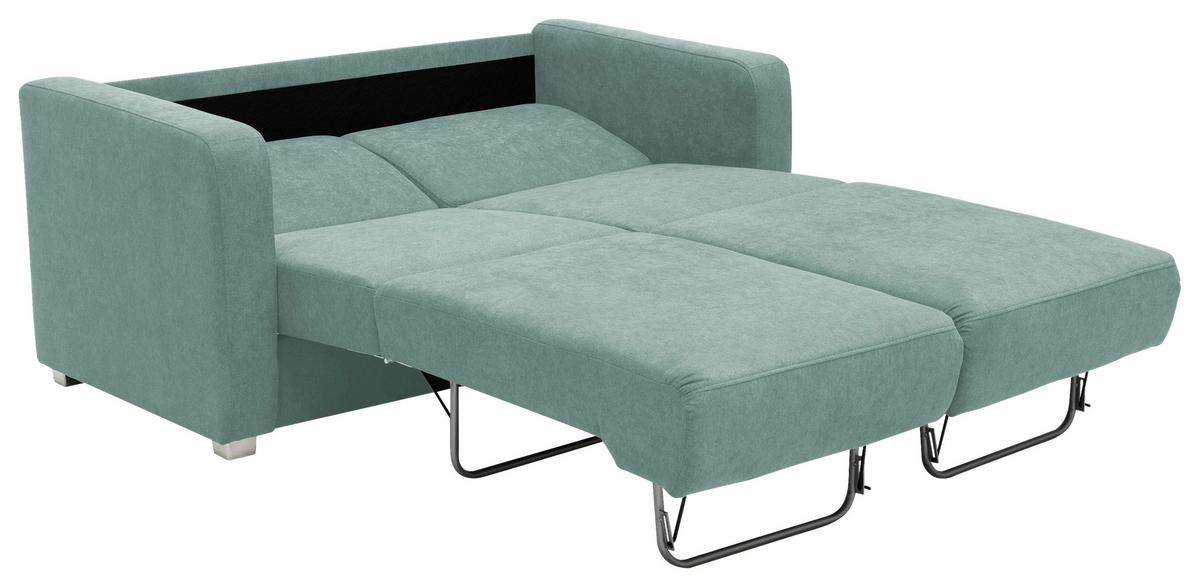 Schlafsofa Mia Mintgrün Mikrofaser - Chromfarben/Mintgrün, Basics, Kunststoff/Textil (159/88/87cm) - Livetastic
