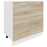 Kuhinjska Spodnja Omarica Esilo, Hrast, Bela - bela/barve aluminija, Konvencionalno, kovina/leseni material (80/82/46cm) - MID.YOU