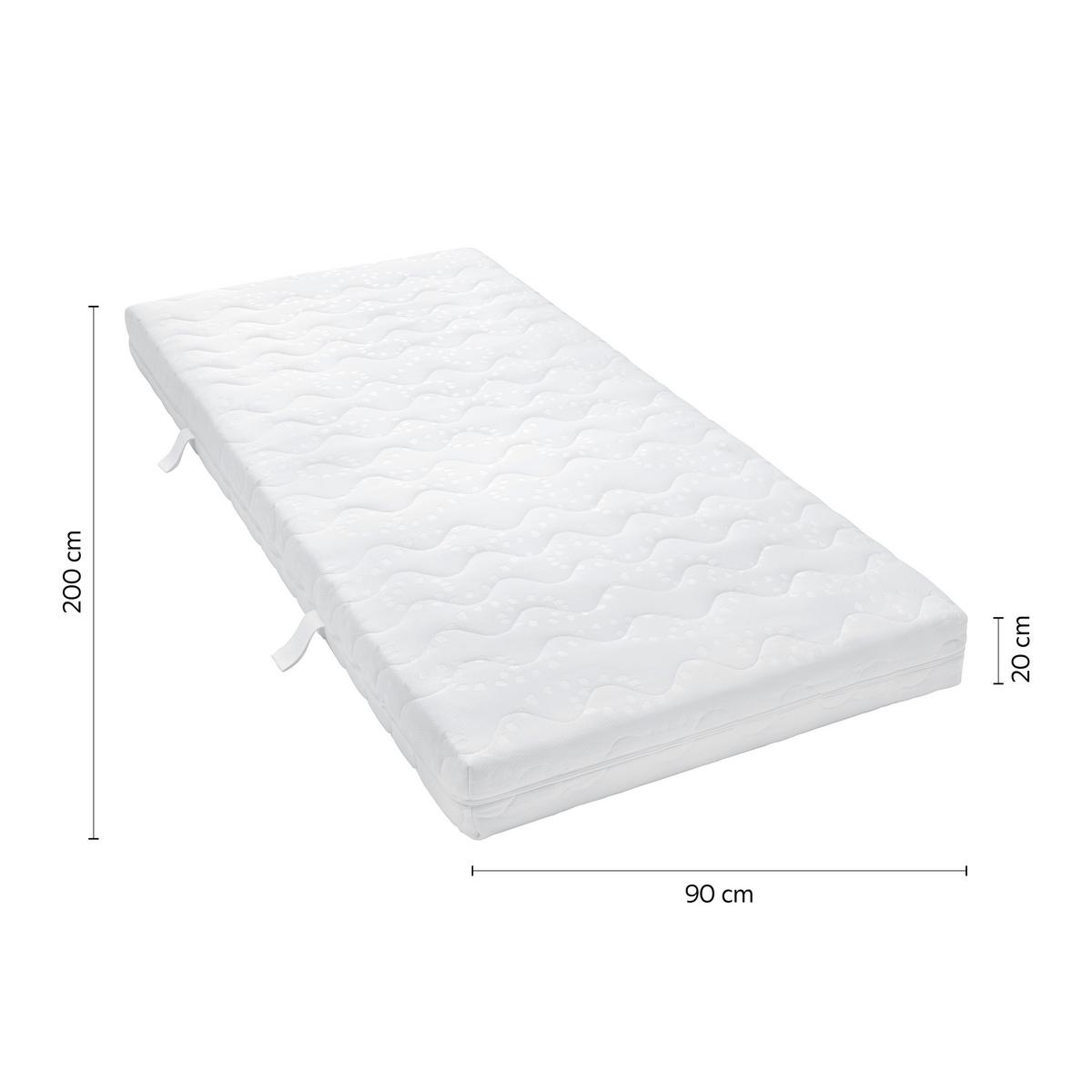 Matratze Irisette Lotus TFK H2 ca. 90x200cm - Weiß, MODERN, Textil (90/200/20cm) - Irisette