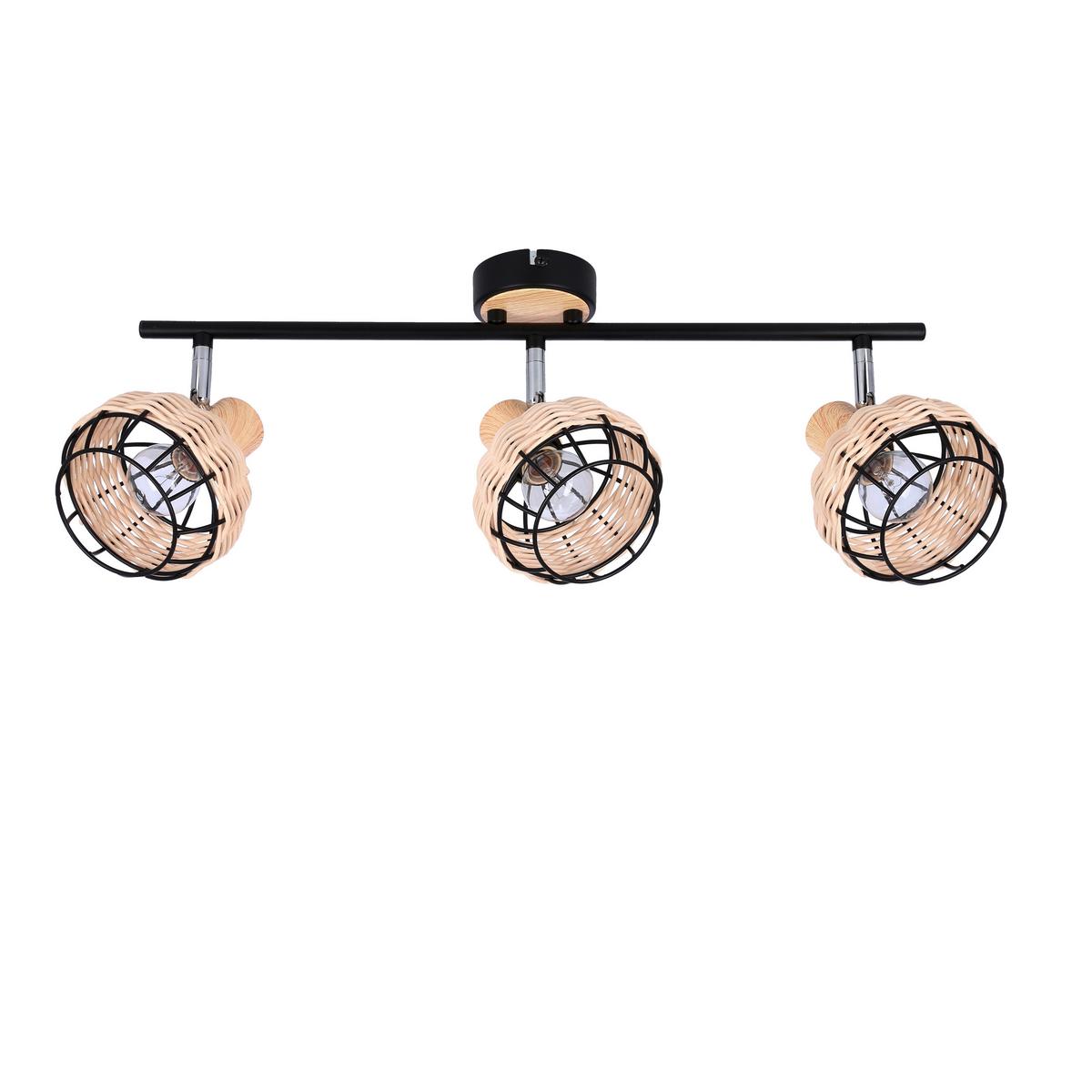 Reflektor Tajga - crna, Natur, drvo/metal (64/12/18cm)