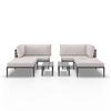 LOUNGEGRUPP ENJA - ljusgrå/grå, Modern, metall/textil (104/60/70cm) - Bessagi Garden