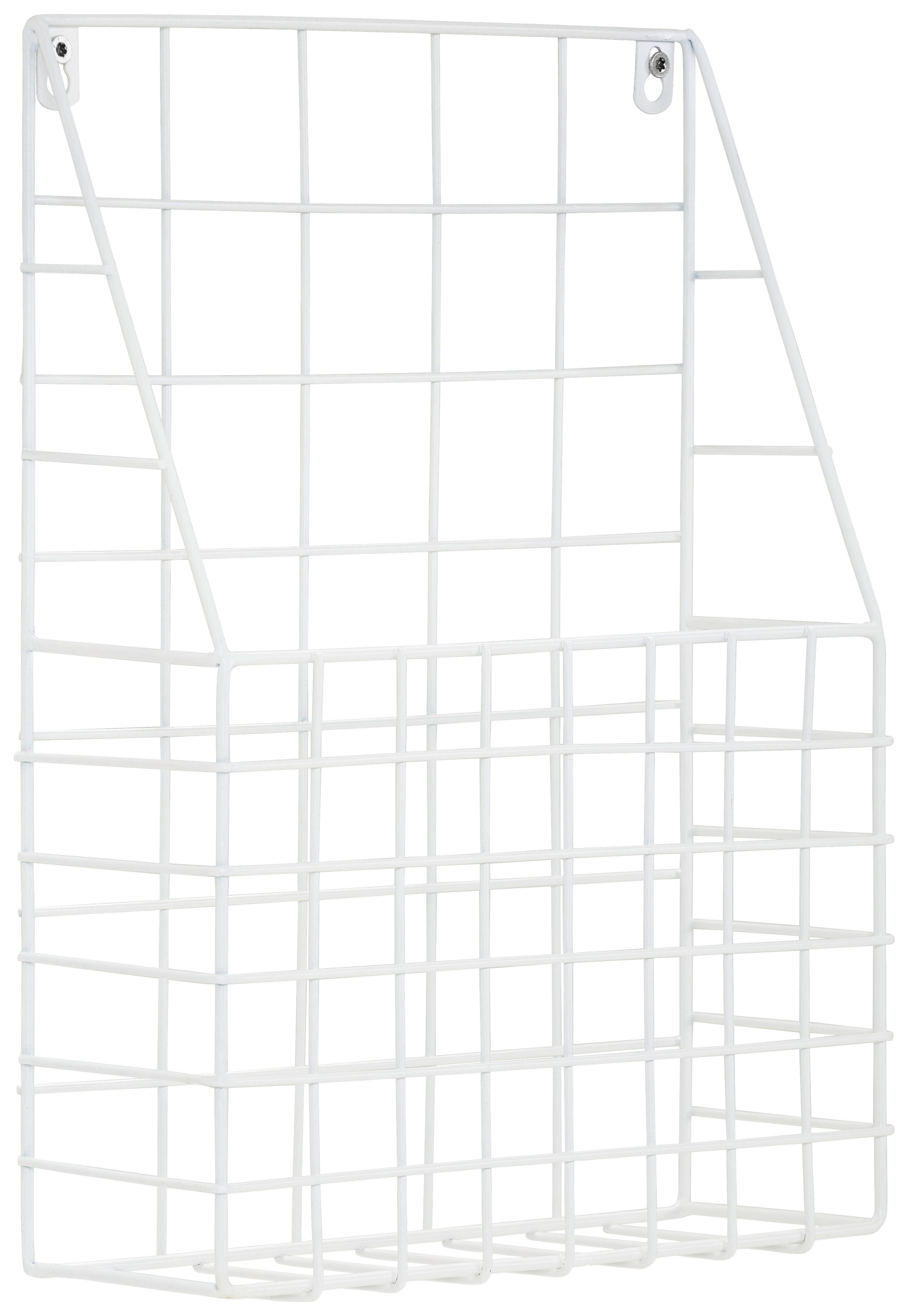 REGAŁ ŚCIENNY NEWS - biały, Trend, metal (27/35,5/8,5cm) - Carryhome