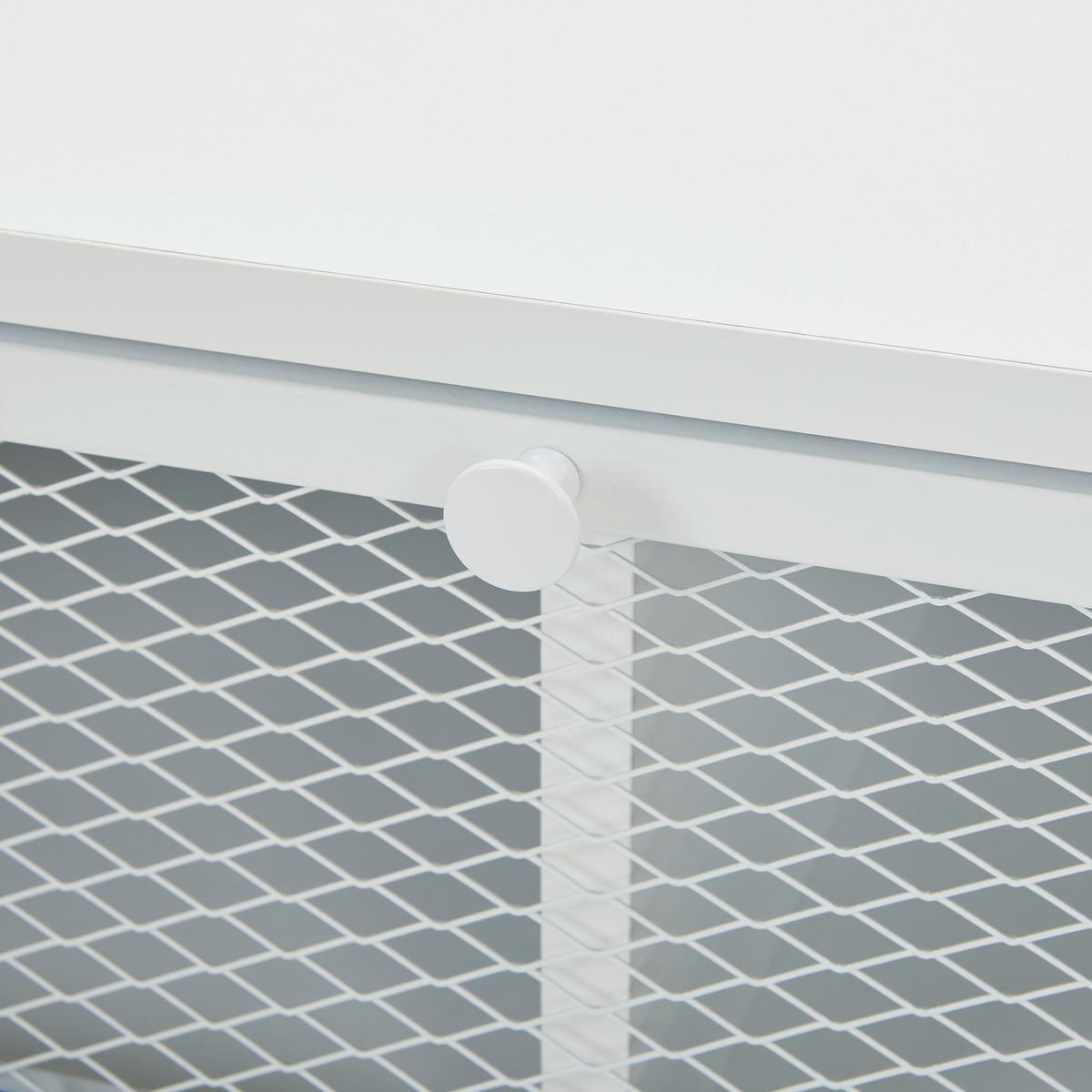 ŁAWKA Z PÓŁKĄ NA BUTY MELA - biały, Modern, metal/drewno (95/40/41cm) - P & B