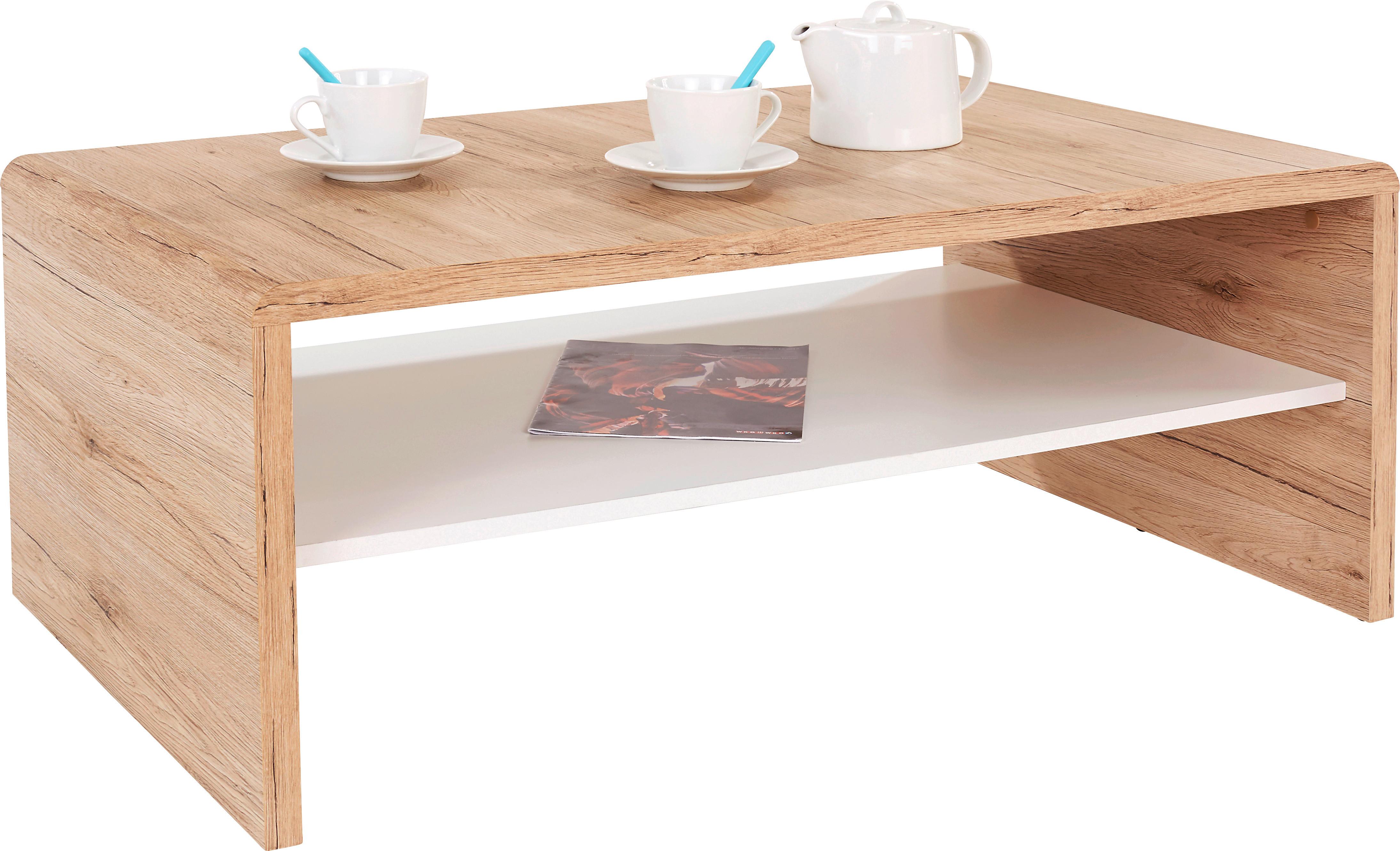 Klubska Mizica Cala Luna, Barva Hrasta San Remo - bela/hrast san remo, leseni material (100/40/59cm) - Mömax