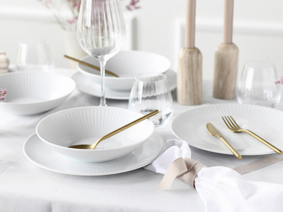 Jedilni Servis Valencia, 12-Delni - bela, Design, keramika - Creatable