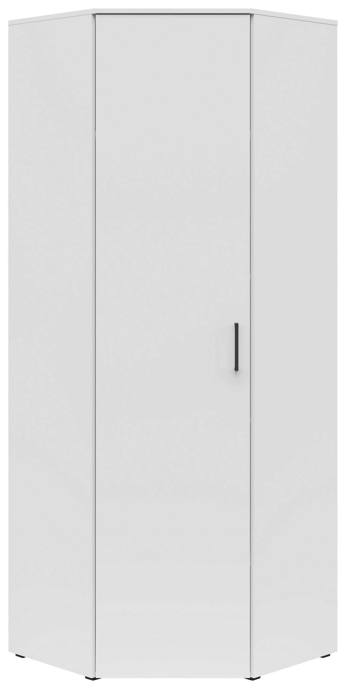 Eckschrank Multistauraum Weiss - noir/blanc, Modern, matière synthétique/matériau de bois (71,5/195/71,5cm)